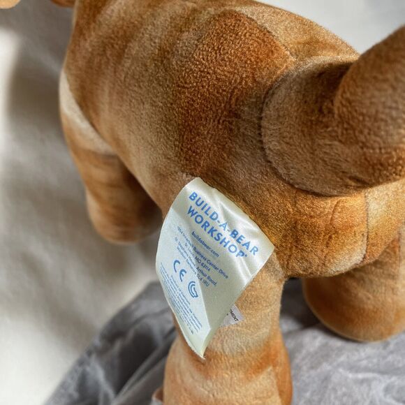 Build A Bear Triceratops Dinosaur Plush Sounds I Love You 17" brown orange 2016 - Picture 5 of 5